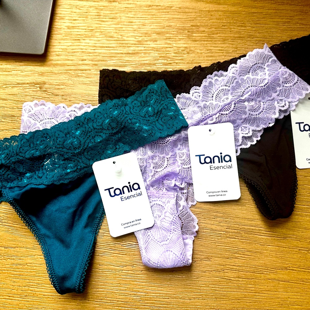 Lace Thong Underwear, bundle of 3.